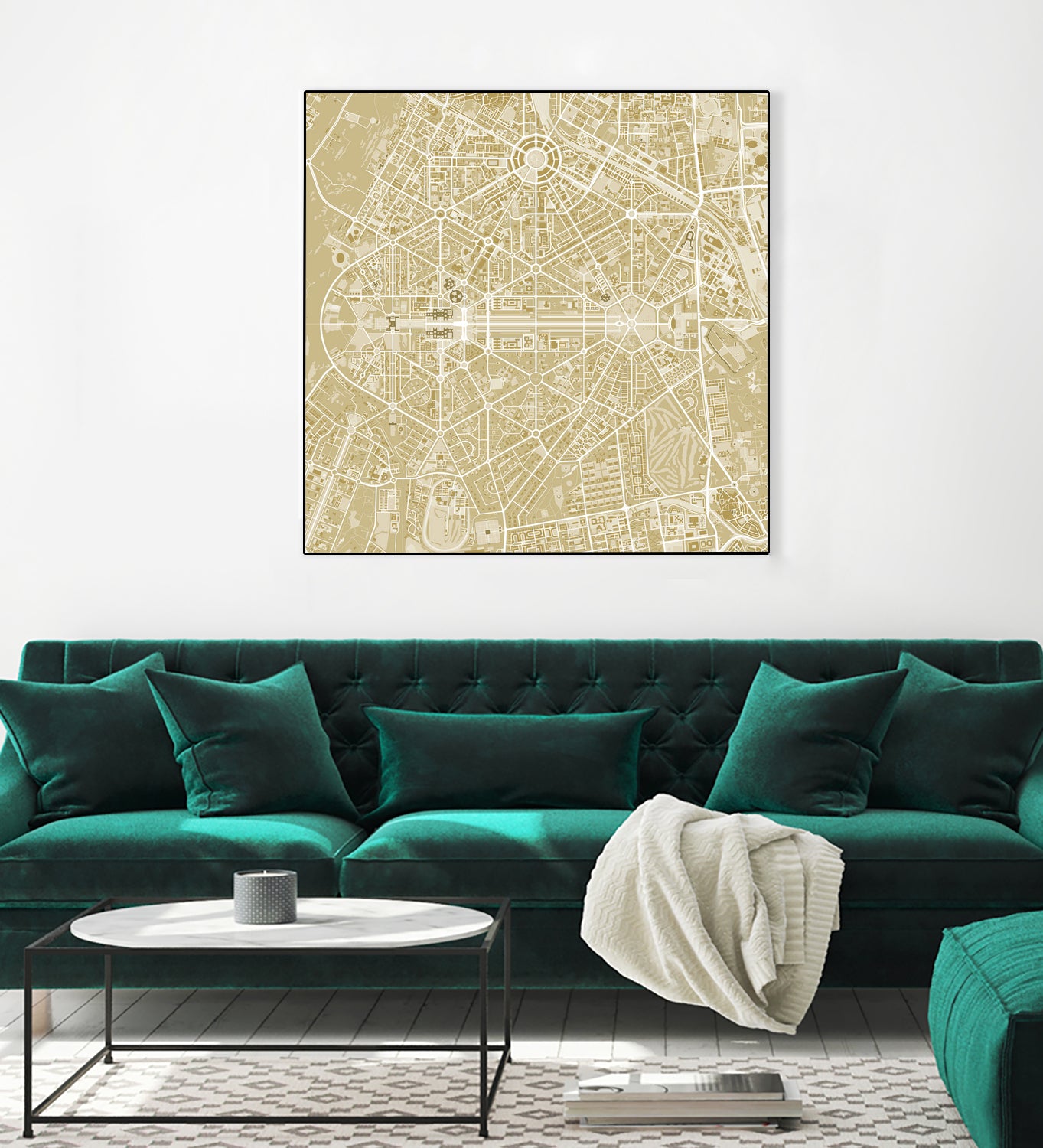 New Delhi map gold by Javier Ruiz on GIANT ART - yellow digital drawing