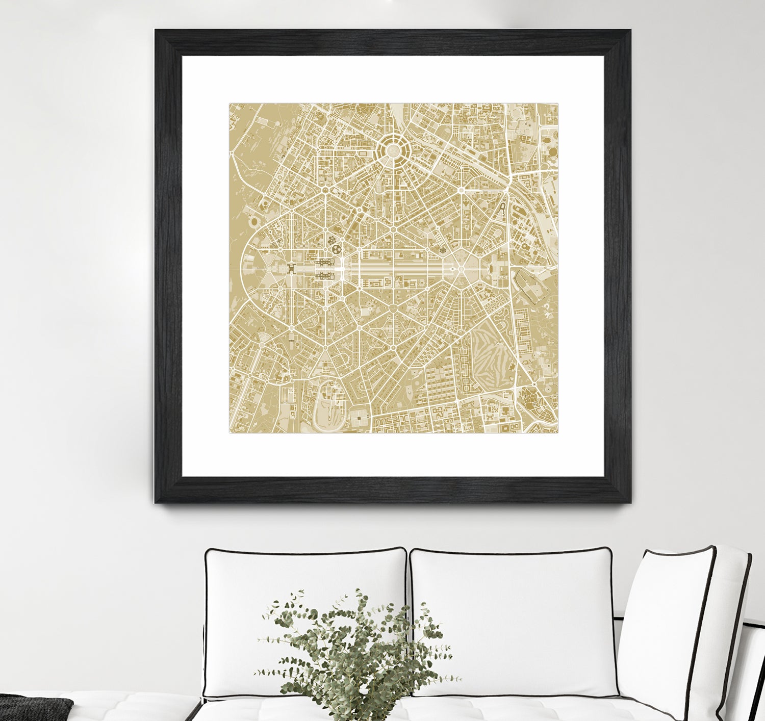 New Delhi map gold by Javier Ruiz on GIANT ART - yellow digital drawing