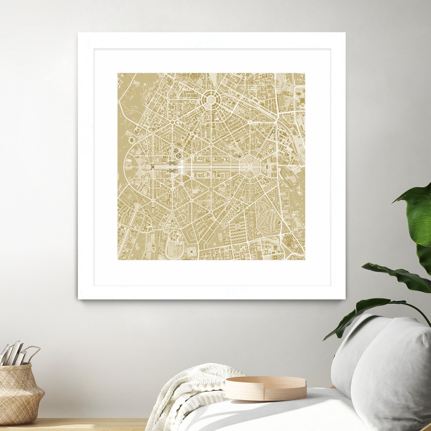 New Delhi map gold by Javier Ruiz on GIANT ART - yellow digital drawing