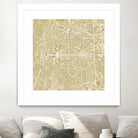 New Delhi map gold by Javier Ruiz on GIANT ART - yellow digital drawing