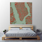 New York city map pop by Javier Ruiz on GIANT ART - green digital drawing