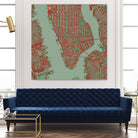 New York city map pop by Javier Ruiz on GIANT ART - green digital drawing