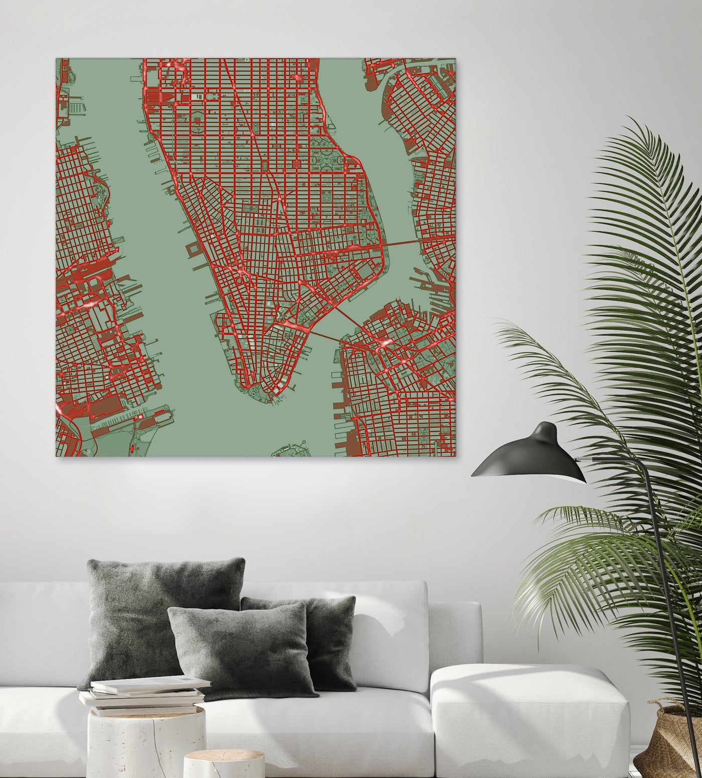 New York city map pop by Javier Ruiz on GIANT ART - green digital drawing