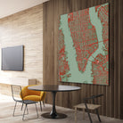 New York city map pop by Javier Ruiz on GIANT ART - green digital drawing