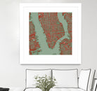 New York city map pop by Javier Ruiz on GIANT ART - green digital drawing