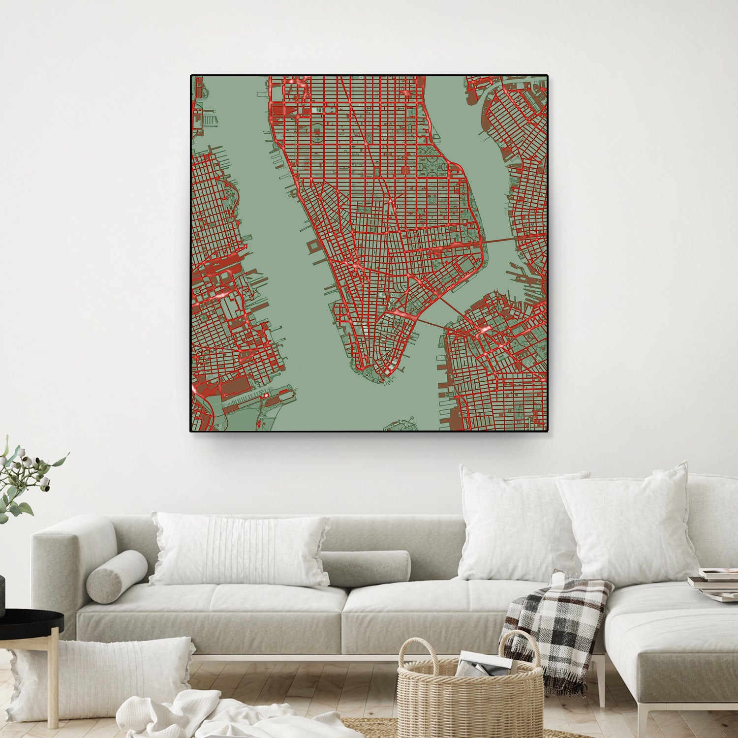 New York city map pop by Javier Ruiz on GIANT ART - green digital drawing