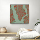 New York city map pop by Javier Ruiz on GIANT ART - green digital drawing