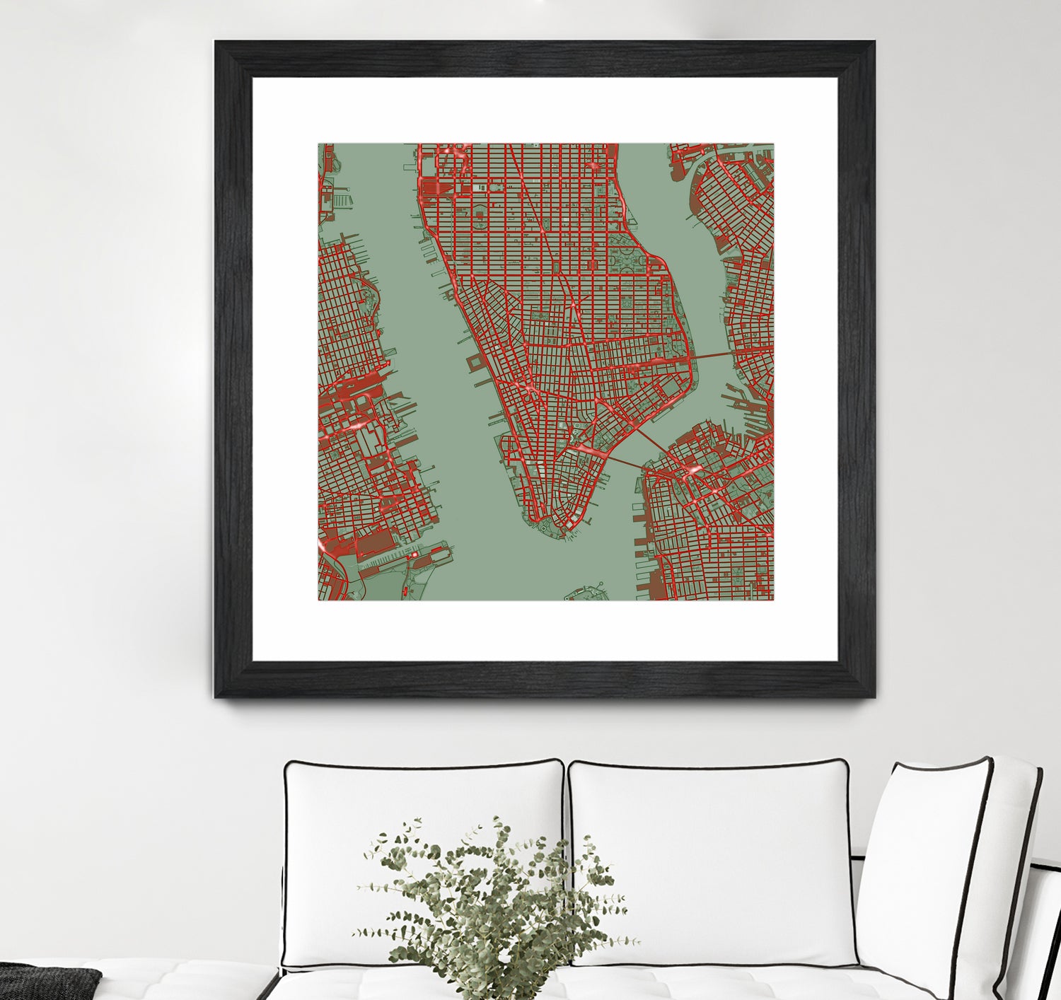 New York city map pop by Javier Ruiz on GIANT ART - green digital drawing