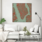 New York city map pop by Javier Ruiz on GIANT ART - green digital drawing