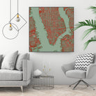 New York city map pop by Javier Ruiz on GIANT ART - green digital drawing