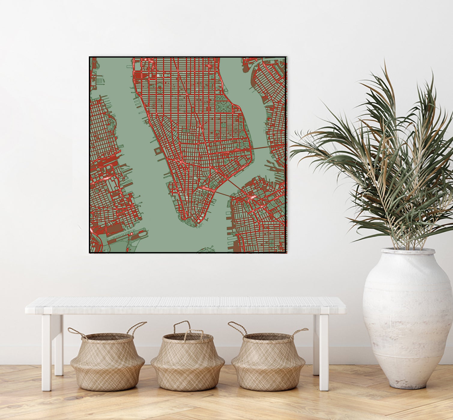 New York city map pop by Javier Ruiz on GIANT ART - green digital drawing