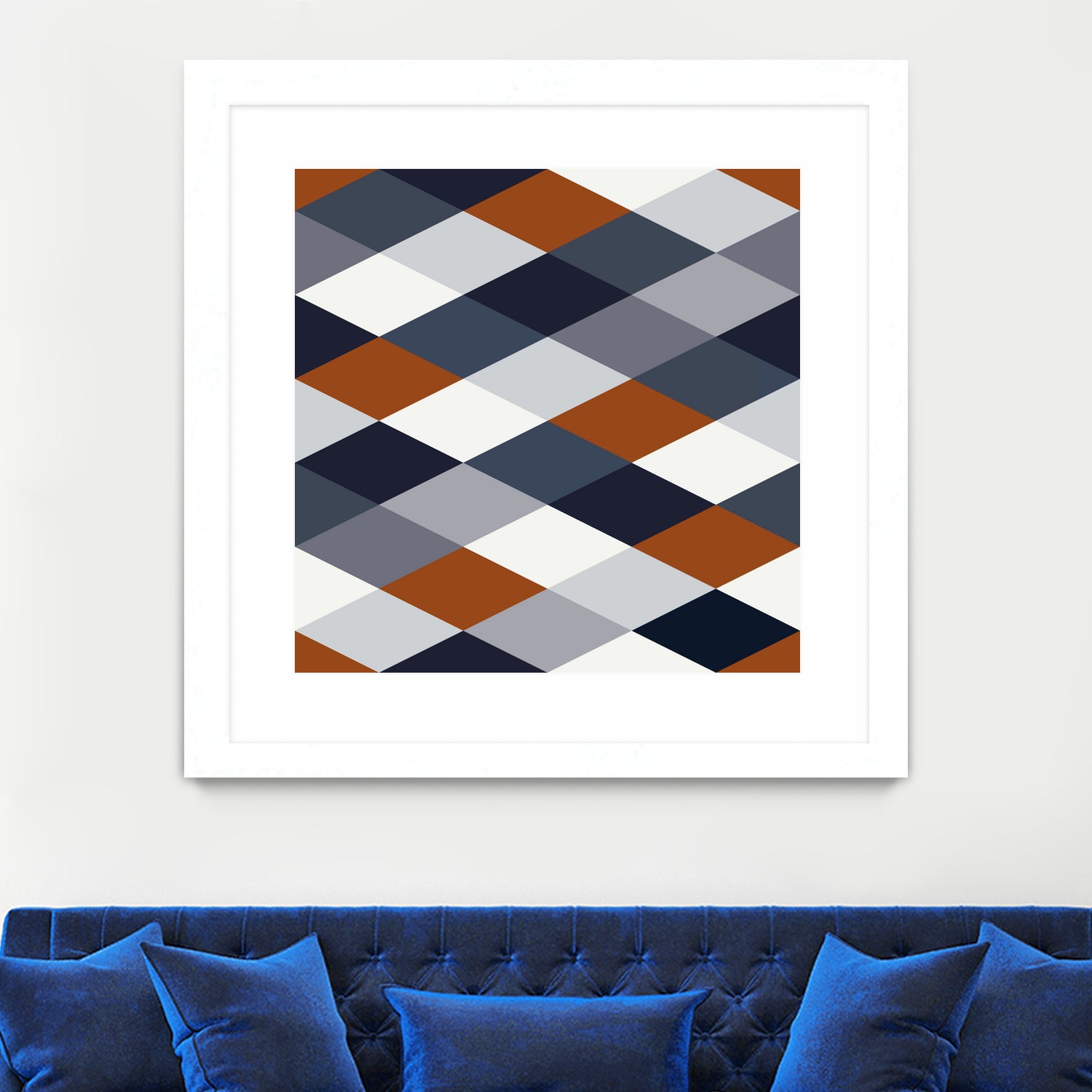 Navy Rust Geometry VIIB by Blerta Karahoda on GIANT ART - blue digital drawing