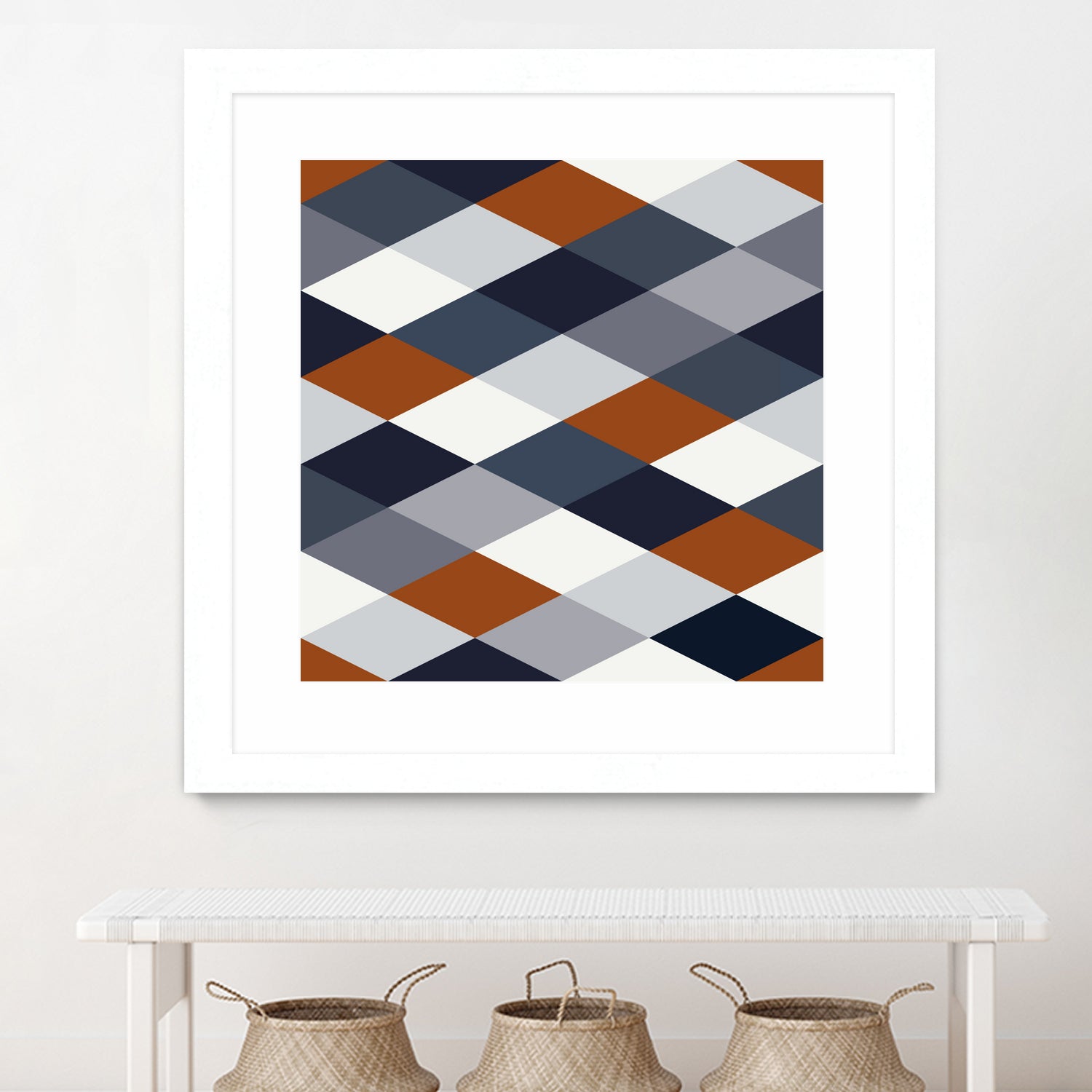 Navy Rust Geometry VIIB by Blerta Karahoda on GIANT ART - blue digital drawing