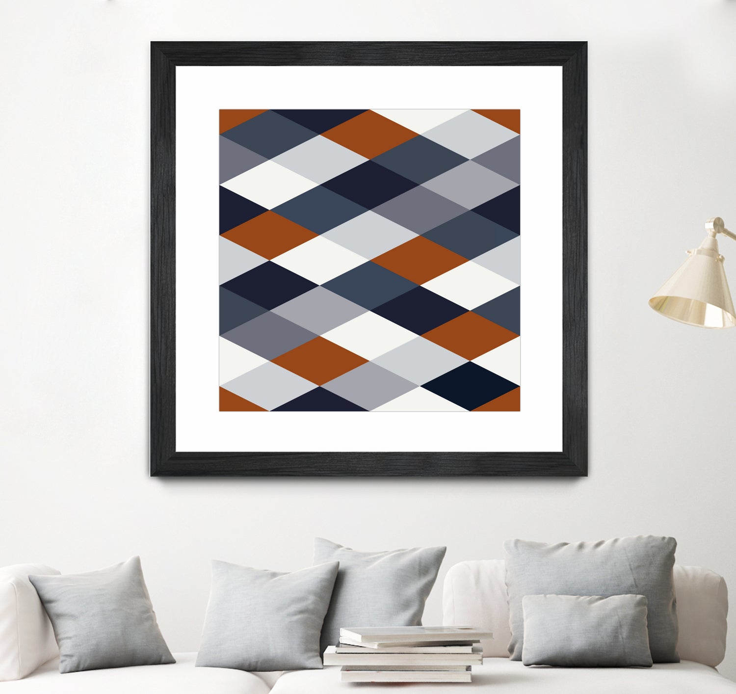 Navy Rust Geometry VIIB by Blerta Karahoda on GIANT ART - blue digital drawing