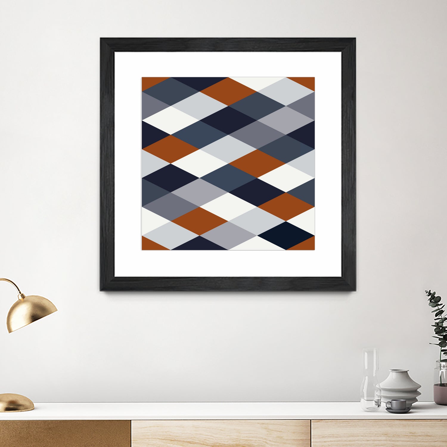 Navy Rust Geometry VIIB by Blerta Karahoda on GIANT ART - blue digital drawing