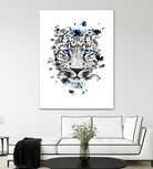 Leopard with blue eyes by Jurijs Permanickis on GIANT ART - white digital painting