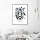 Leopard with blue eyes by Jurijs Permanickis on GIANT ART - white digital painting