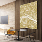 Paris city map gold by Javier Ruiz on GIANT ART - brown digital drawing