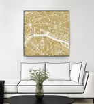 Paris city map gold by Javier Ruiz on GIANT ART - brown digital drawing