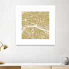 Paris city map gold by Javier Ruiz on GIANT ART - brown digital drawing