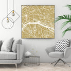 Paris city map gold by Javier Ruiz on GIANT ART - brown digital drawing