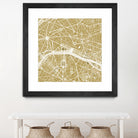 Paris city map gold by Javier Ruiz on GIANT ART - brown digital drawing