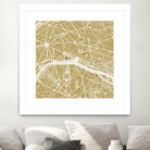 Paris city map gold by Javier Ruiz on GIANT ART - brown digital drawing