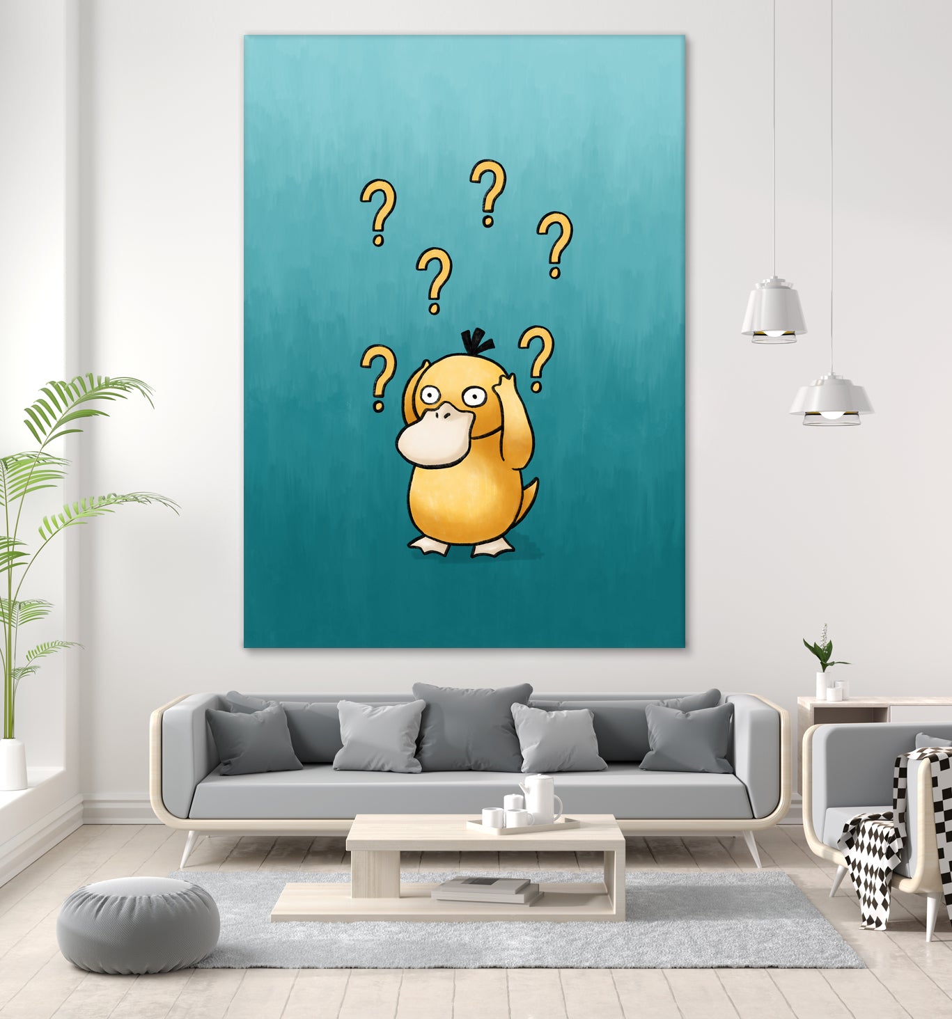 Psyduck confused by Massive Magpie on GIANT ART - blue digital painting