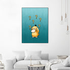 Psyduck confused by Massive Magpie on GIANT ART - blue digital painting