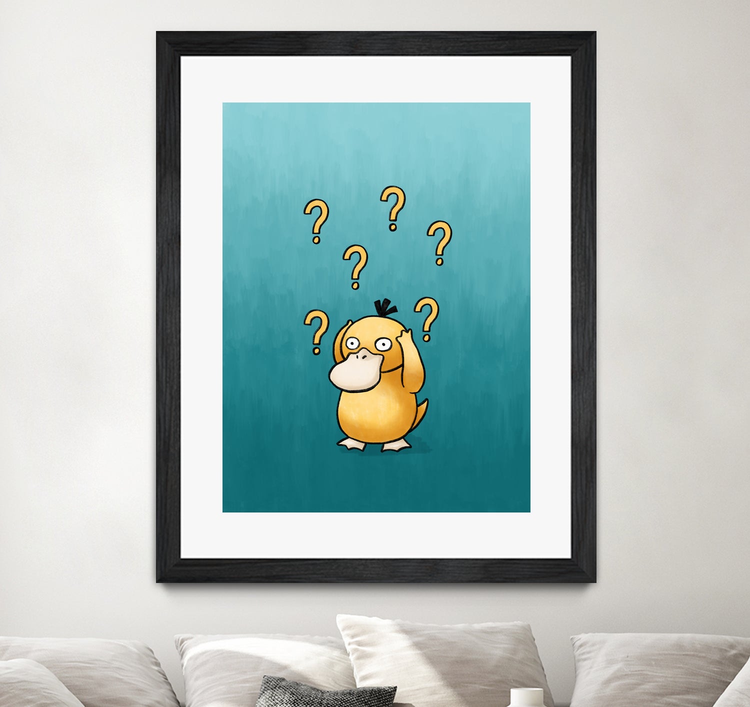 Psyduck confused by Massive Magpie on GIANT ART - blue digital painting