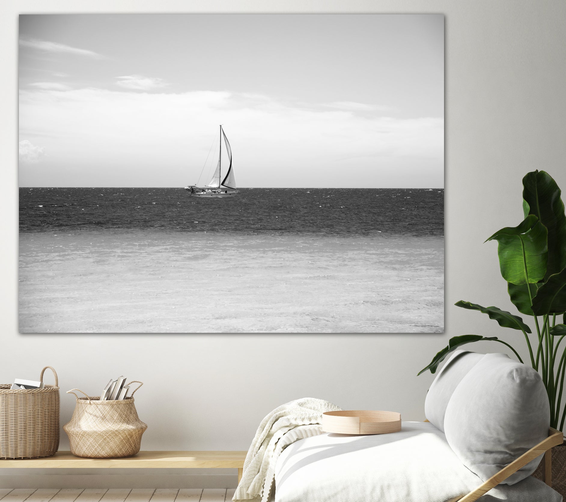 Sailing in the Caribbean Sea 2 by Anitas Bellas Art on GIANT ART - white coastal sailing