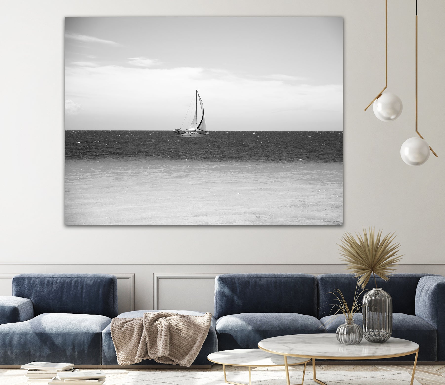 Sailing in the Caribbean Sea 2 by Anitas Bellas Art on GIANT ART - white coastal sailing