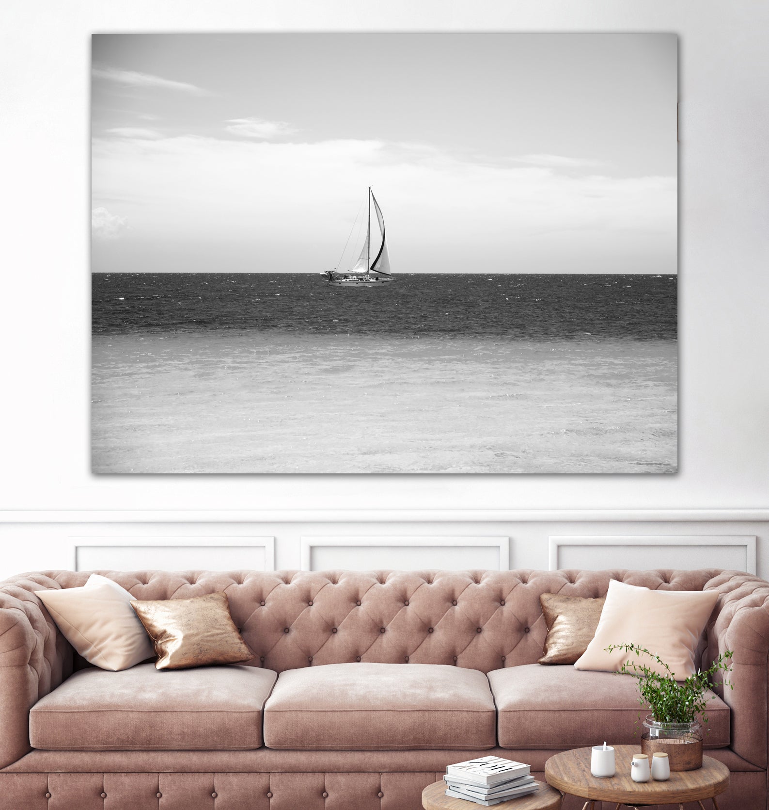 Sailing in the Caribbean Sea 2 by Anitas Bellas Art on GIANT ART - white coastal sailing