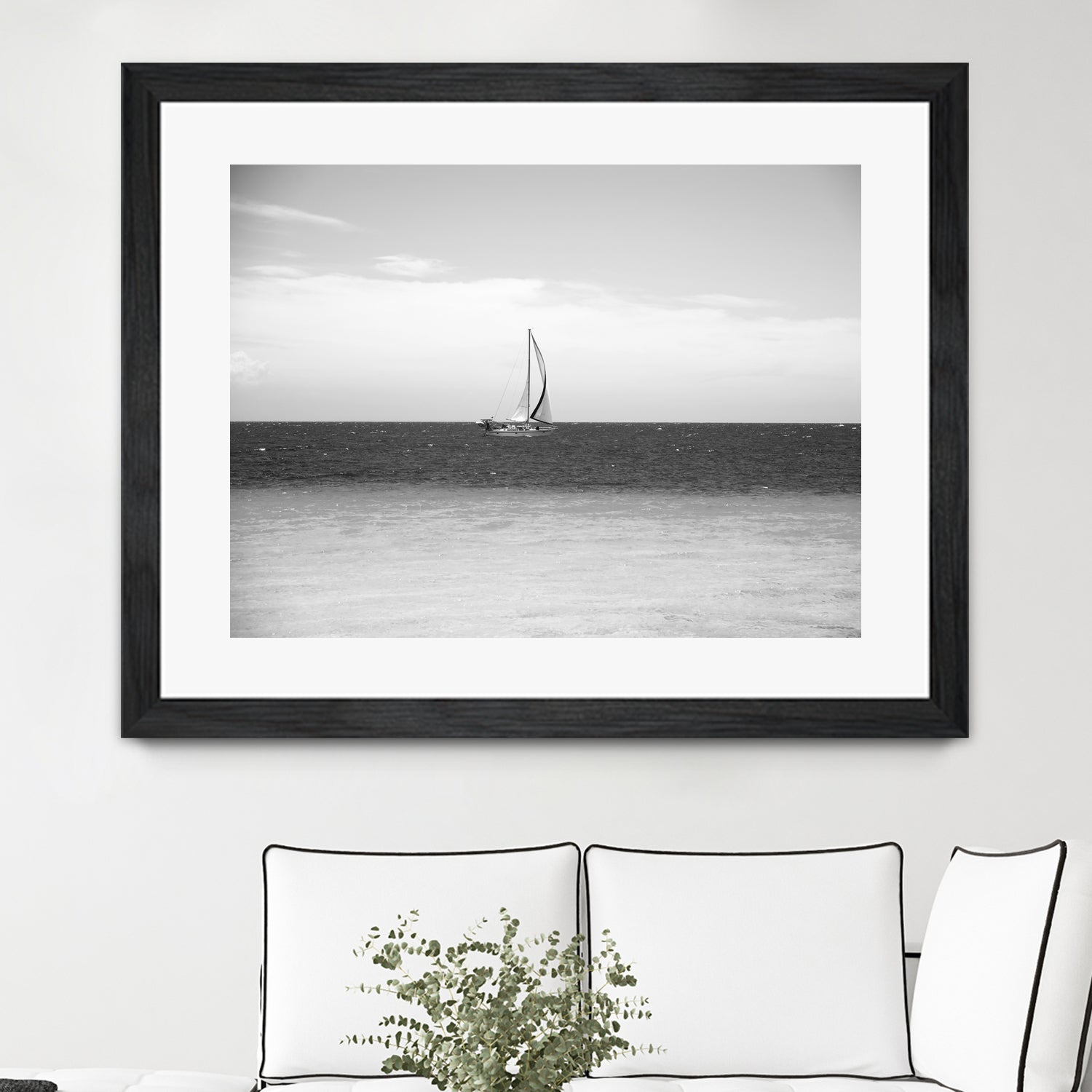 Sailing in the Caribbean Sea 2 by Anitas Bellas Art on GIANT ART - white coastal sailing