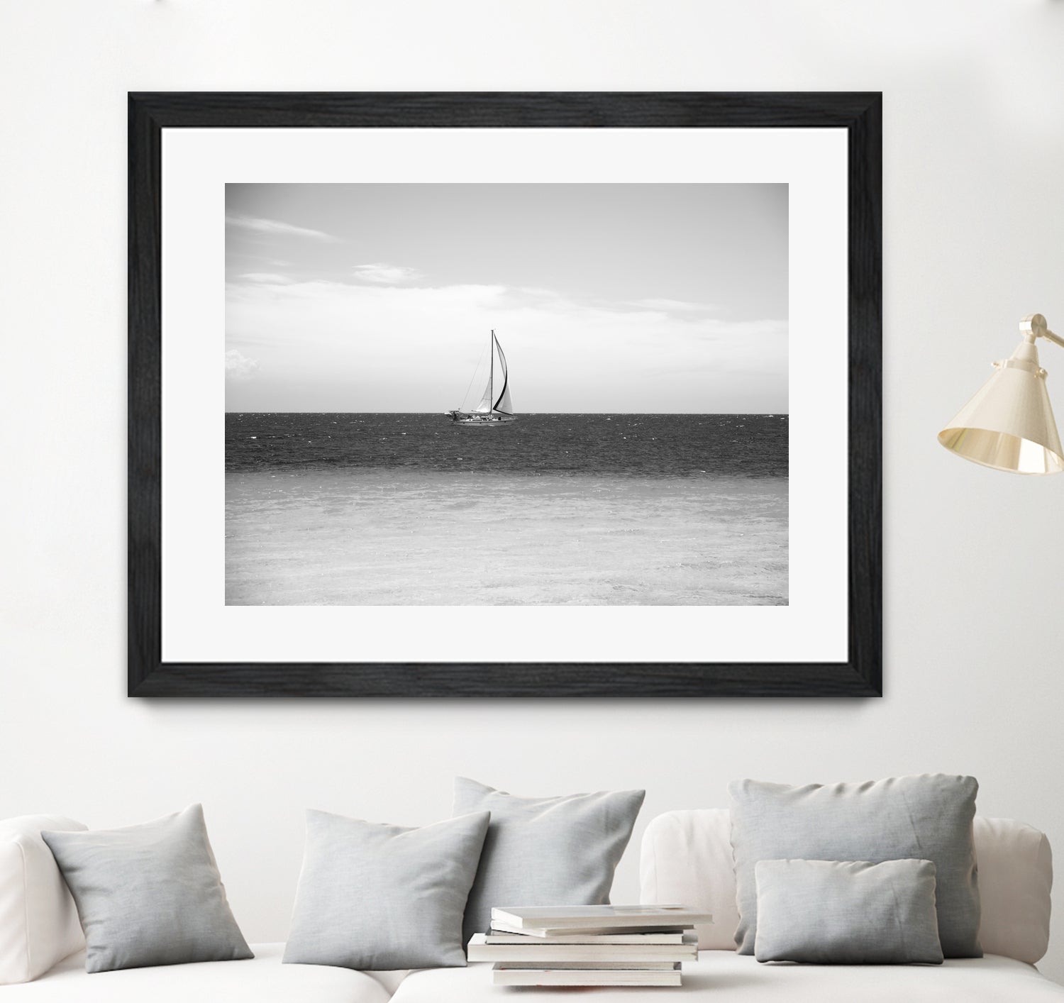 Sailing in the Caribbean Sea 2 by Anitas Bellas Art on GIANT ART - white coastal sailing