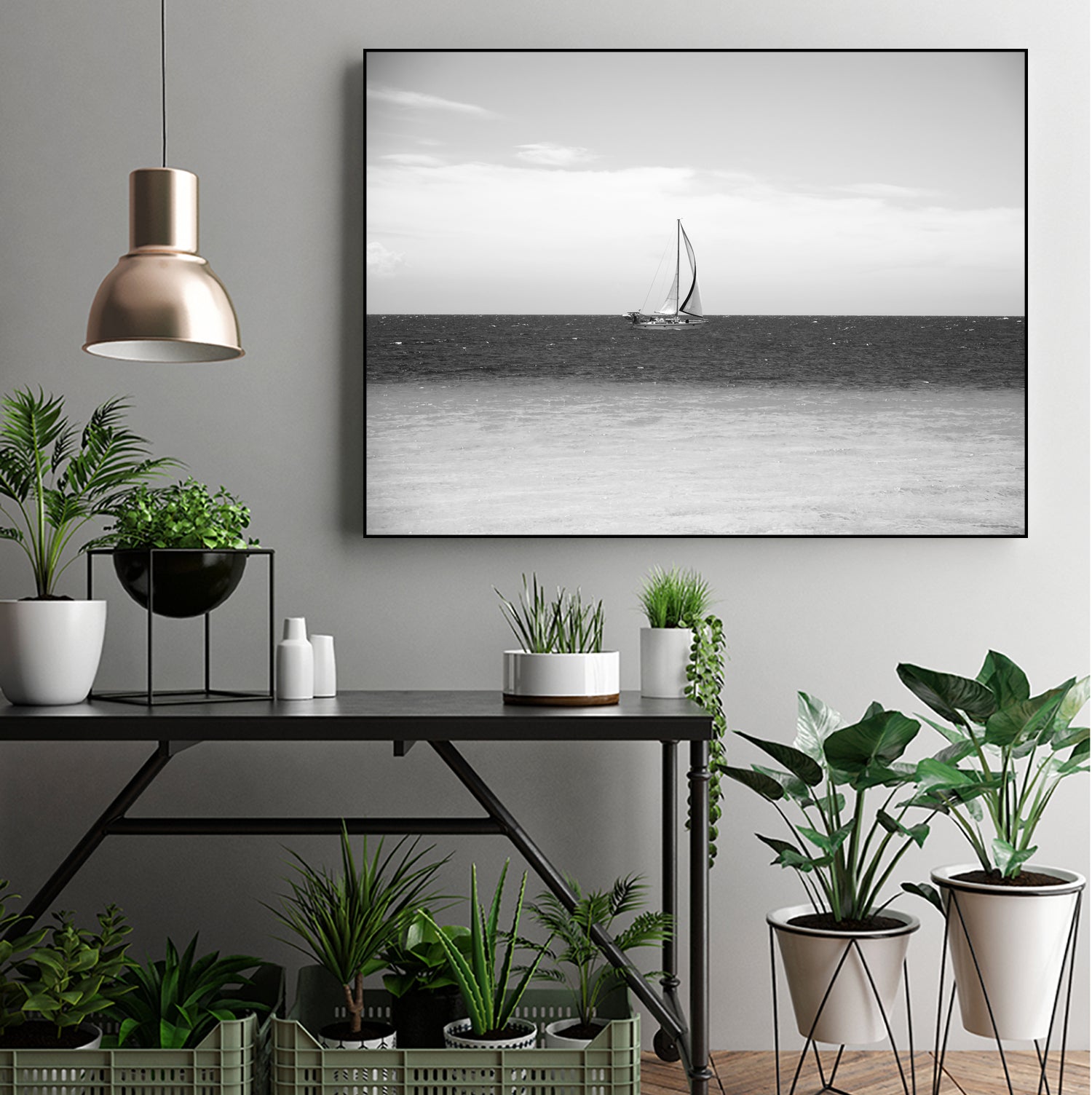 Sailing in the Caribbean Sea 2 by Anitas Bellas Art on GIANT ART - white coastal sailing