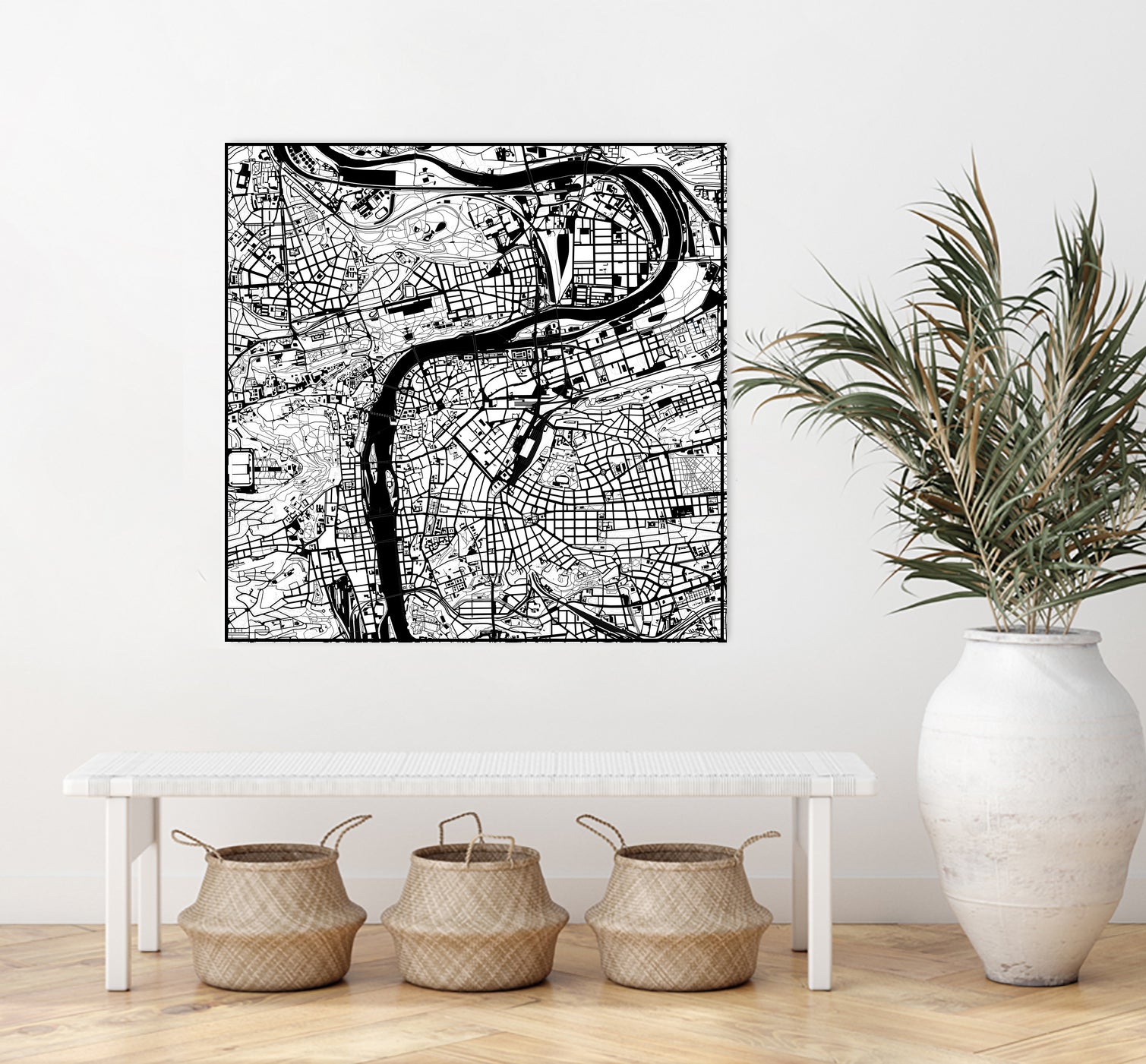 Prague map white by Javier Ruiz on GIANT ART - white digital drawing