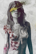 To The Marrow: Autumn (nude faceless girl with lilies) by Marco Paludet on GIANT ART - red digital painting