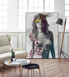 To The Marrow: Autumn (nude faceless girl with lilies) by Marco Paludet on GIANT ART - red digital painting