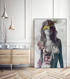 To The Marrow: Autumn (nude faceless girl with lilies) by Marco Paludet on GIANT ART - red digital painting