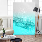 Silver Gray Aqua Teal Ocean Glitter #1 #shiny #decor #art by Anita & Bella Jantz on GIANT ART - blue photo illustration