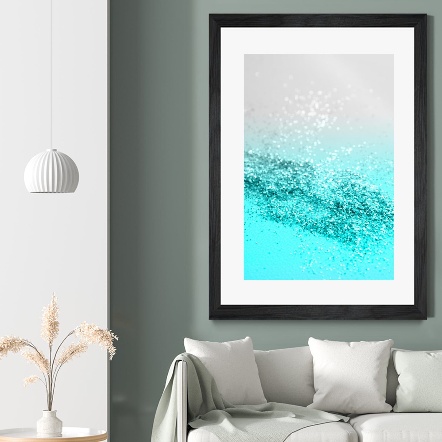 Silver Gray Aqua Teal Ocean Glitter #1 #shiny #decor #art by Anita & Bella Jantz on GIANT ART - blue photo illustration