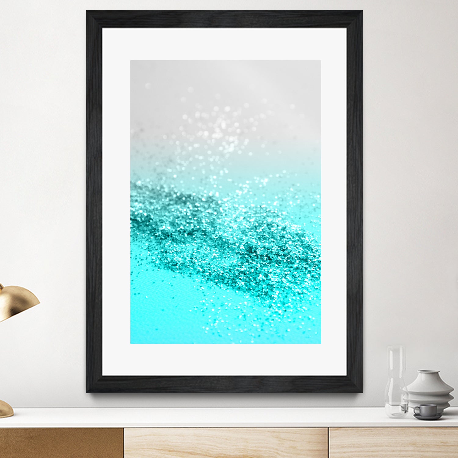 Silver Gray Aqua Teal Ocean Glitter #1 #shiny #decor #art by Anita & Bella Jantz on GIANT ART - blue photo illustration