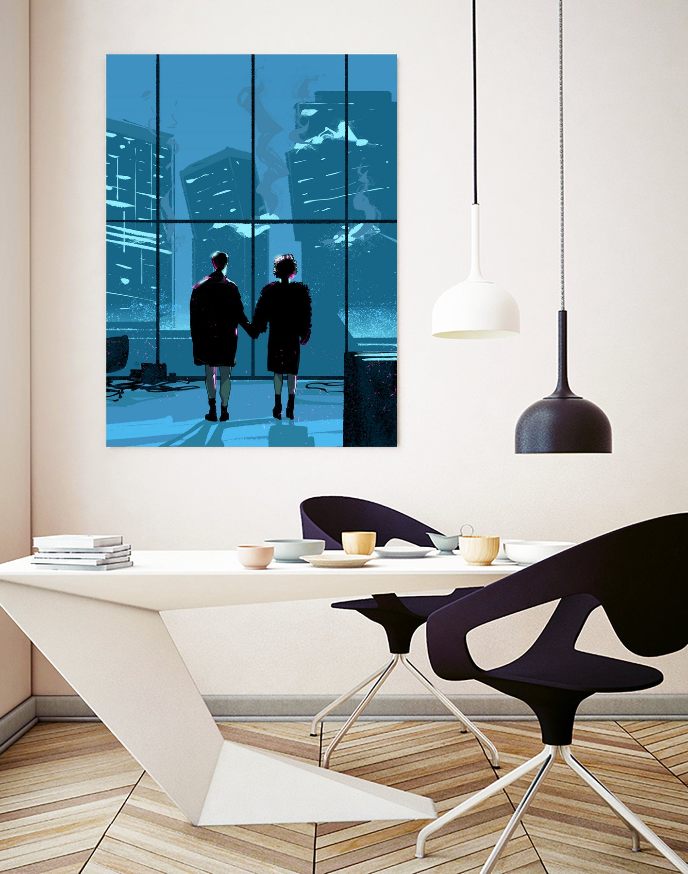 Fight Club by Nikita Abakumov on GIANT ART - blue digital painting