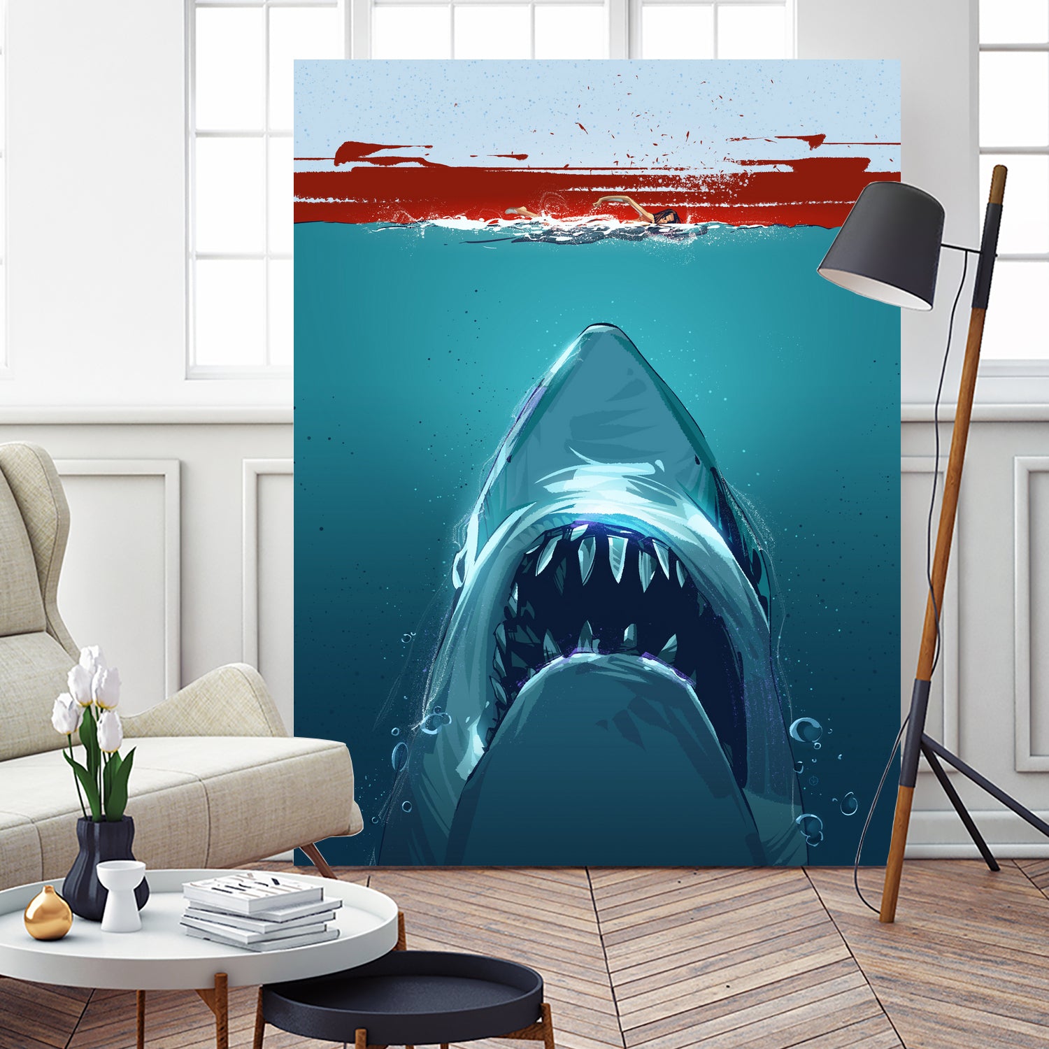 JAWS by Nikita Abakumov on GIANT ART - blue digital painting