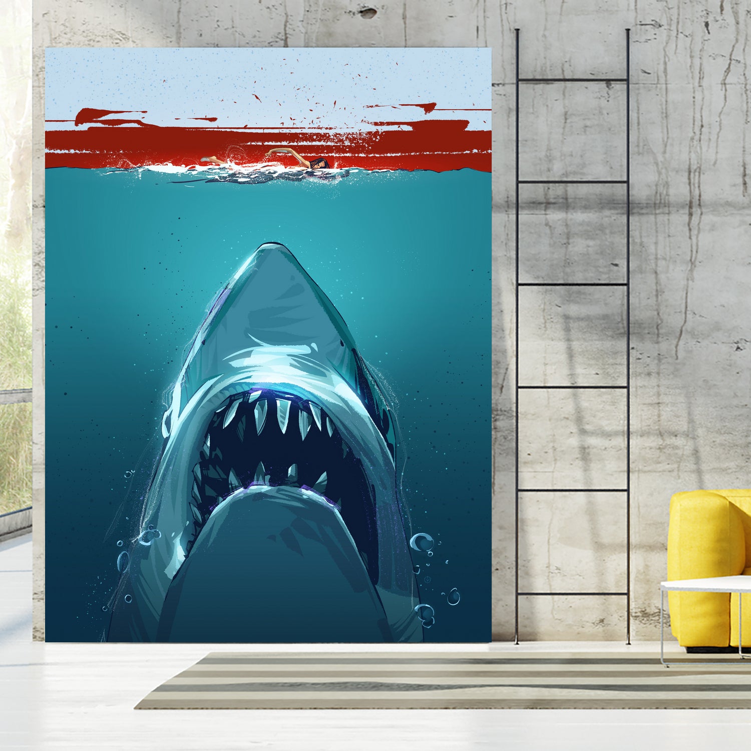 JAWS by Nikita Abakumov on GIANT ART - blue digital painting