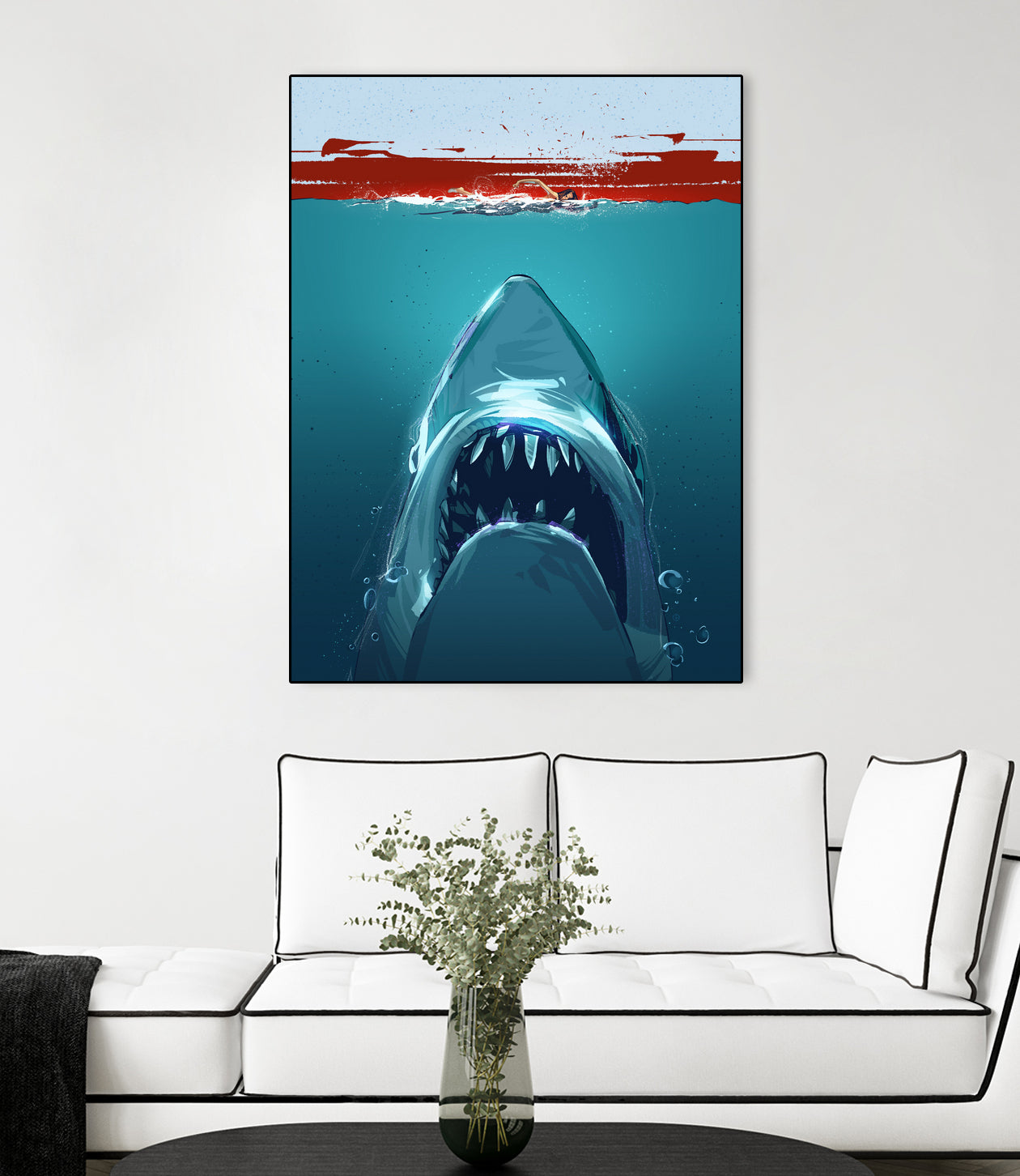 JAWS by Nikita Abakumov on GIANT ART - blue digital painting