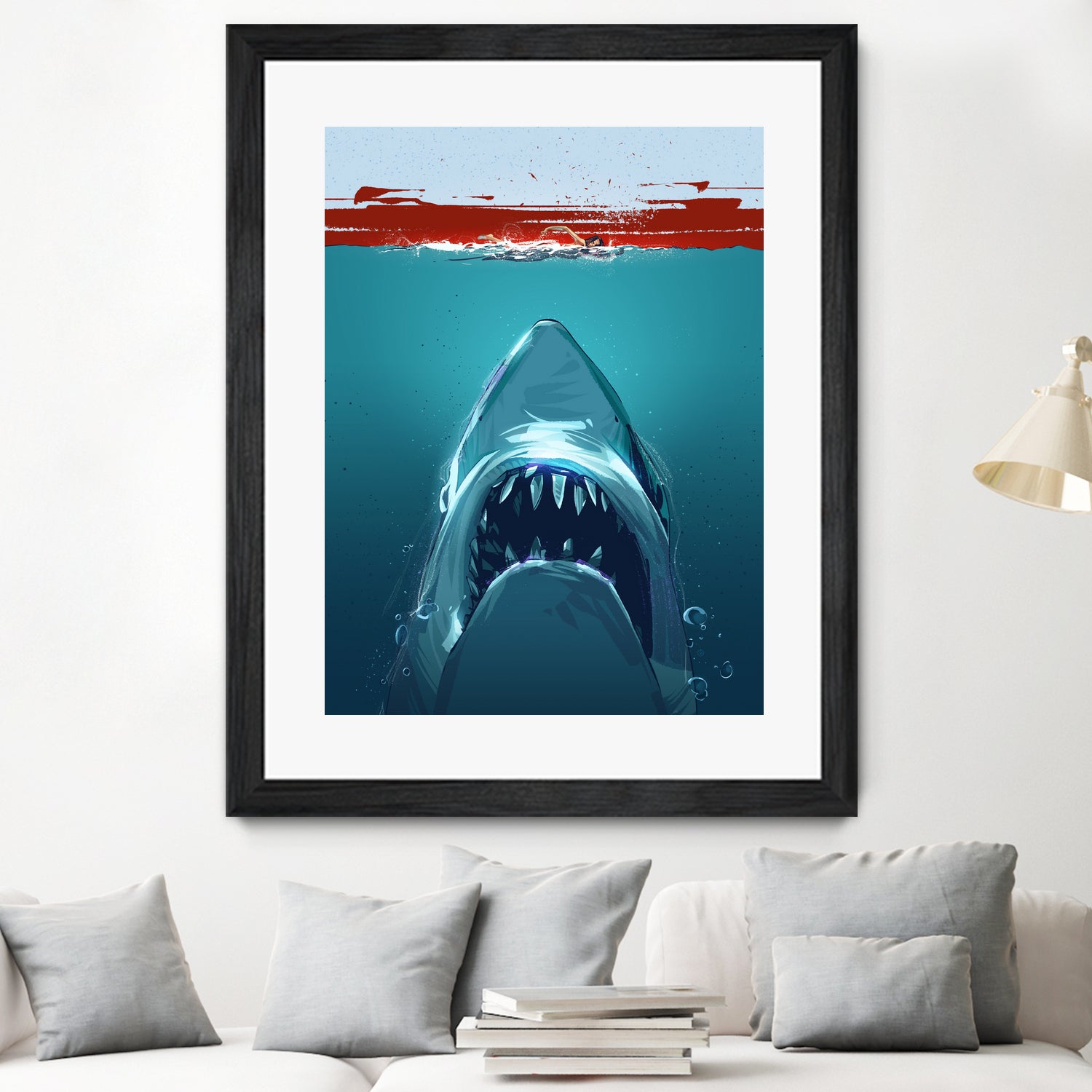 JAWS by Nikita Abakumov on GIANT ART - blue digital painting