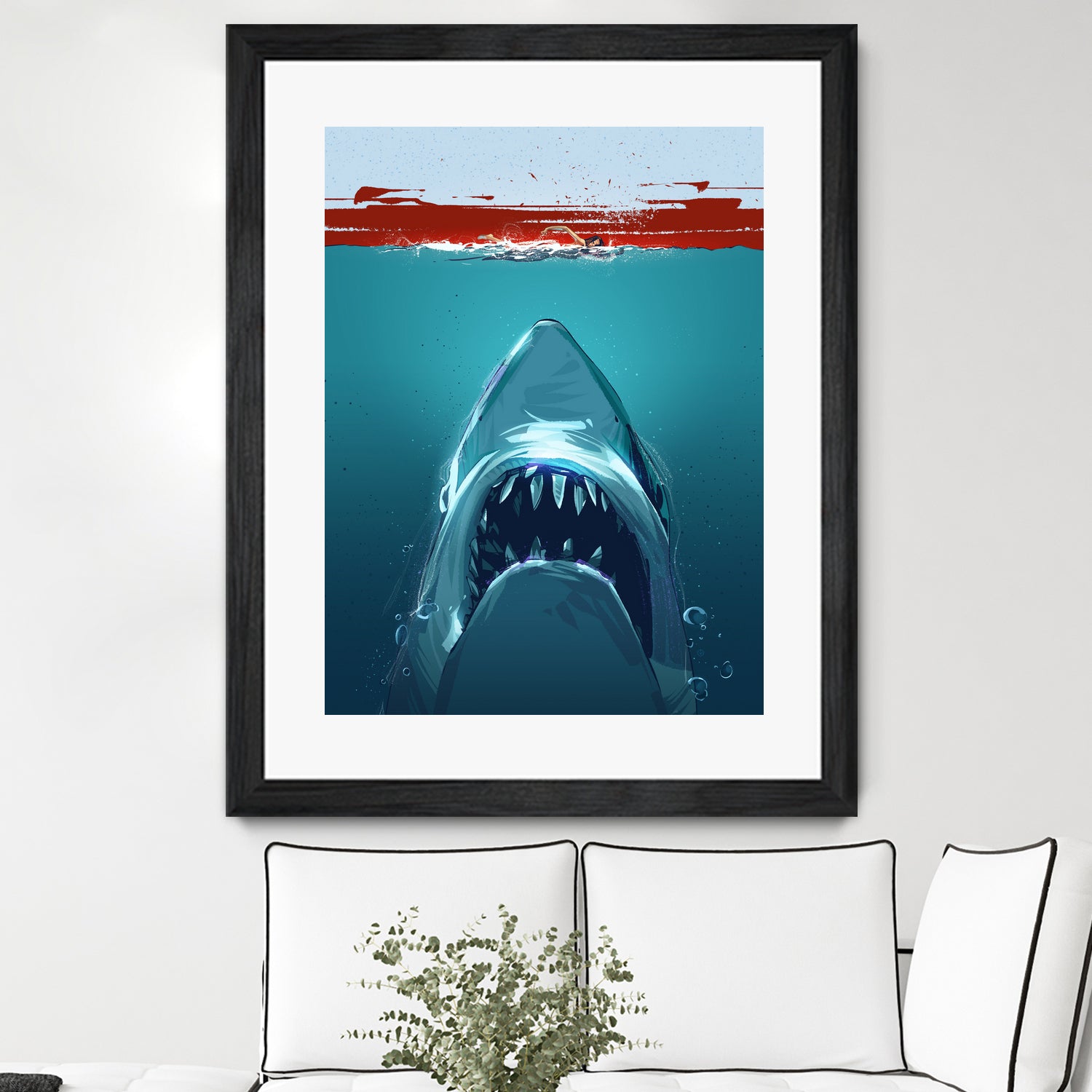 JAWS by Nikita Abakumov on GIANT ART - blue digital painting