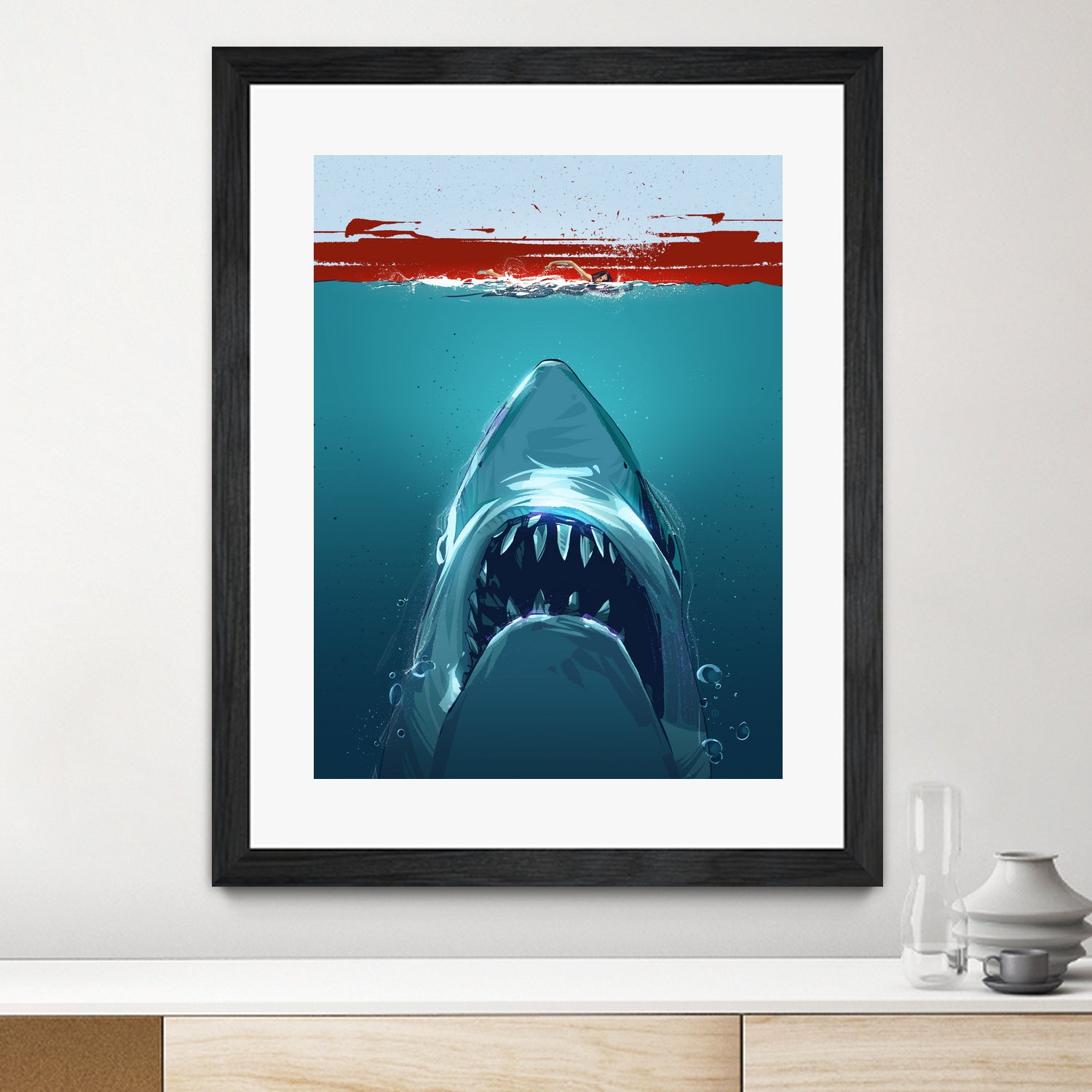 JAWS by Nikita Abakumov on GIANT ART - blue digital painting